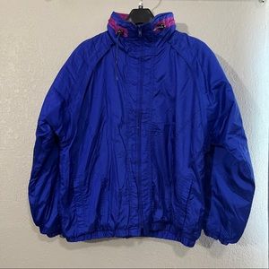 Vintage Pacific Neon Jacket Large Blue Violet Ski Snow 80s Made in Korea